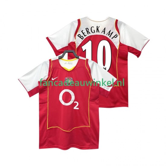 Arsenal Wedstrijdshirt met Korting BERGKAMP 10 2005 Retro Thuis Heren 2004 Korte Mouw