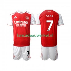 Arsenal Wedstrijdshirt met Korting Bukayo Saka 7 Thuis Kind 2025-26 Korte Mouw
