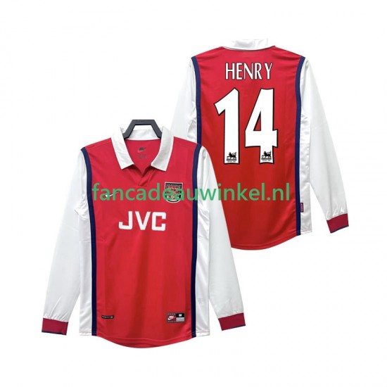 Arsenal Wedstrijdshirt met Korting Henry 14 Retro Thuis Heren 1998 1999 Lange Mouw