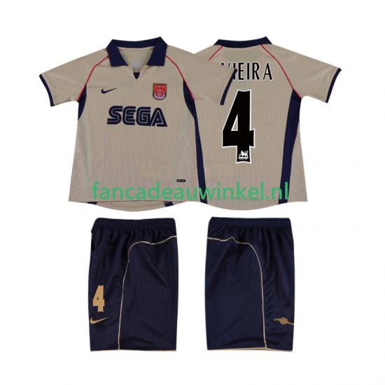 Arsenal Wedstrijdshirt met Korting VIEIRA 4 2001 Retro Uit Kind 2002 Korte Mouw