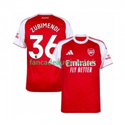 Arsenal Wedstrijdshirt met Korting Zubimendi 36 Thuis Heren 2025-26 Korte Mouw