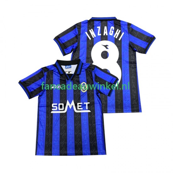 Atalanta Wedstrijdshirt met Korting INZAGHI 8 1996 1997 Thuis Heren Korte Mouw