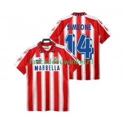 Atlético Madrid Wedstrijdshirt met Korting SIMEONE 14 1995 Retro Thuis Heren 1994 Korte Mouw