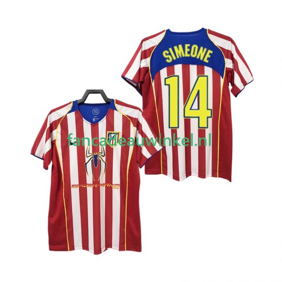 Atlético Madrid Wedstrijdshirt met Korting SIMEONE 14 2005 Retro Thuis Heren 2004 Korte Mouw