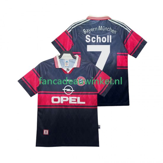 FC Bayern München Wedstrijdshirt met Korting Scholl 7 1997 Retro Thuis Heren 1999 Korte Mouw