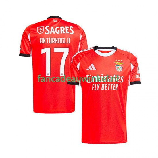 Benfica Wedstrijdshirt met Korting Kerem Akturkoglu 17 Thuis Heren 2025-26 Korte Mouw