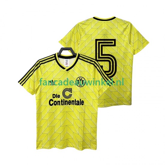 Borussia Dortmund Wedstrijdshirt met Korting 5 1988 1989 Retro Thuis Heren Korte Mouw