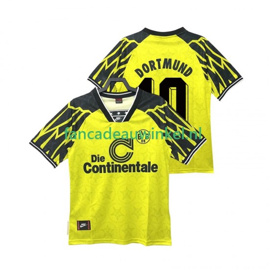 Borussia Dortmund Wedstrijdshirt met Korting Moller 10 1995 Retro Thuis Heren 1994 Korte Mouw