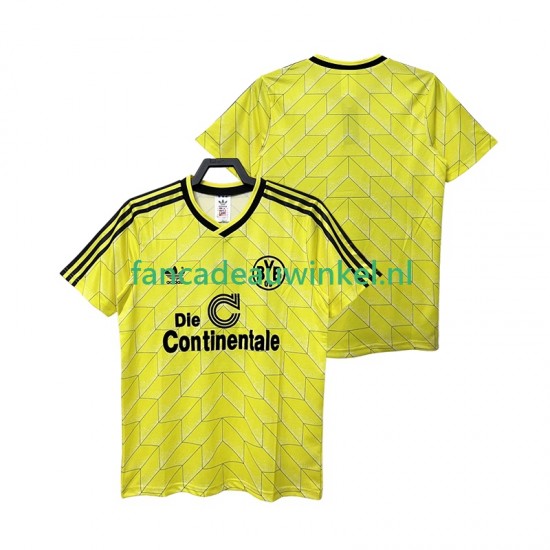 Borussia Dortmund Wedstrijdshirt met Korting 1988 1989 Retro Thuis Heren Korte Mouw