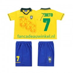 Brazilië Wedstrijdshirt met Korting BEBETO 7 Retro Thuis Kind 1994 Korte Mouw