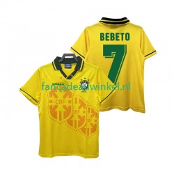 Brazilië Wedstrijdshirt met Korting BEBETO 7 Retro Thuis Heren 1994 Korte Mouw