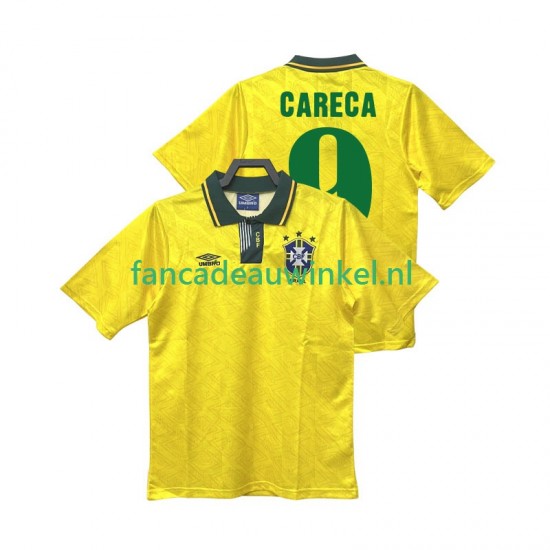 Brazilië Wedstrijdshirt met Korting CARECA 9 1991 1993 Retro Thuis Heren Korte Mouw