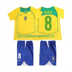 Brazilië Wedstrijdshirt met Korting KAKA 8 Retro Thuis Kind 2004 Korte Mouw
