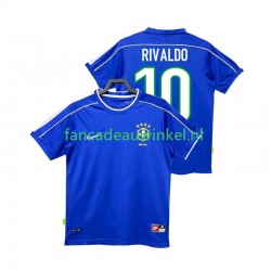 Brazilië Wedstrijdshirt met Korting RIVALDO 10 Retro Uit Heren 1998 Korte Mouw