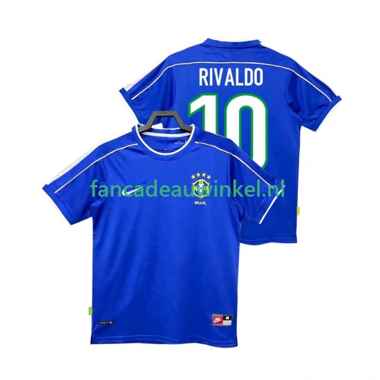 Brazilië Wedstrijdshirt met Korting RIVALDO 10 Retro Uit Heren 1998 Korte Mouw