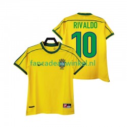 Brazilië Wedstrijdshirt met Korting RIVALDO 10 Retro Thuis Heren 1998 Korte Mouw