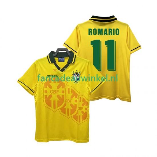 Brazilië Wedstrijdshirt met Korting ROMARIO 11 Retro Thuis Heren 1994 Korte Mouw