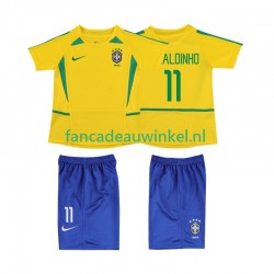 Brazilië Wedstrijdshirt met Korting RONALOINHO 11 Retro Thuis Kind 2002 Korte Mouw