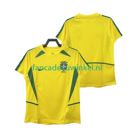 Brazilië Wedstrijdshirt met Korting Retro Thuis Heren 2002 Korte Mouw
