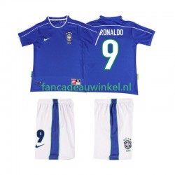 Brazilië Wedstrijdshirt met Korting Ronaldo 9 Retro Uit Kind 1998 Korte Mouw
