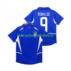 Brazilië Wedstrijdshirt met Korting Ronaldo 9 Retro Uit Heren 2002 Korte Mouw