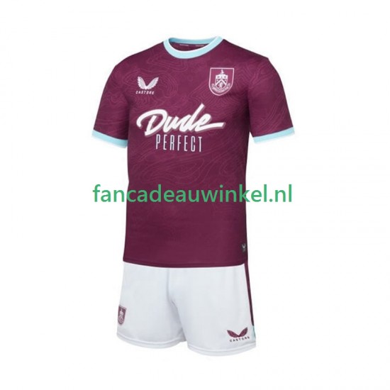 Wedstrijdshirt met Korting Burnley Thuis Kind 2025-26 Korte Mouw