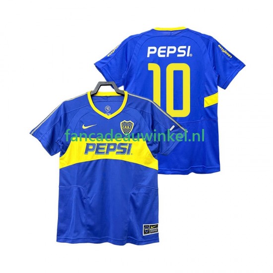 CA Boca Juniors Wedstrijdshirt met Korting PEPSI 10 2003 Retro Thuis Heren 2004 Korte Mouw