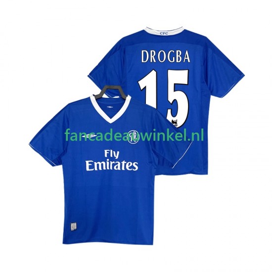 Chelsea Wedstrijdshirt met Korting DROGBA 15 2003 2005 Retro Thuis Heren Korte Mouw