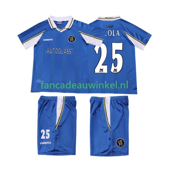 Chelsea Wedstrijdshirt met Korting ZOLA 25 1997 Retro Thuis Kind 1999 Korte Mouw