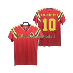 Colombia Wedstrijdshirt met Korting VALDERRAMA 10 1990 Retro Uit Heren Korte Mouw