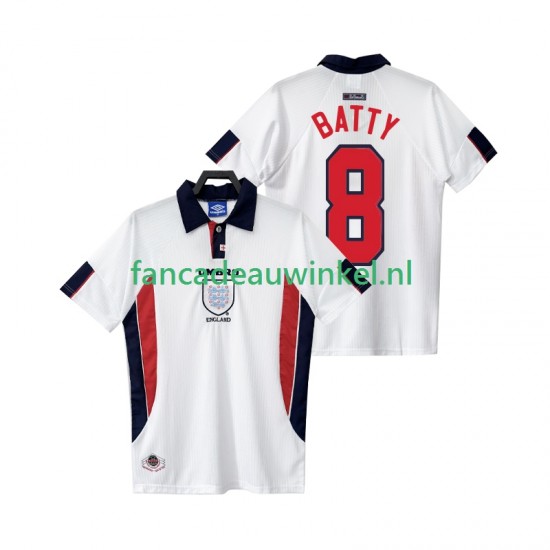 Engeland Wedstrijdshirt met Korting BATTY 8 Retro Thuis Heren 1998 Korte Mouw