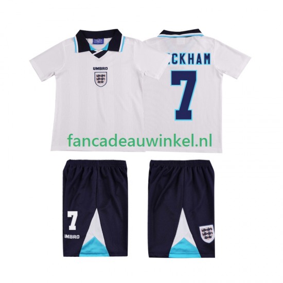 Engeland Wedstrijdshirt met Korting Beckham 7 1996 Retro Thuis Kind Korte Mouw