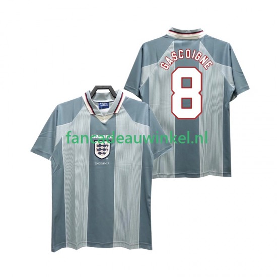 Engeland Wedstrijdshirt met Korting CASCOIGNE 8 1996 Retro Uit Heren Korte Mouw