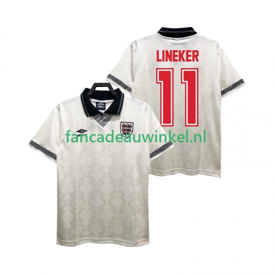Engeland Wedstrijdshirt met Korting LINEKER 11 1990 Retro Thuis Heren Korte Mouw