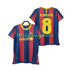 FC Barcelona Wedstrijdshirt met Korting A INIESTA 8 Retro Thuis Heren 2011 2010 Korte Mouw