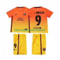 FC Barcelona Wedstrijdshirt met Korting A INIESTA 9 2012 2013 Retro Uit Kind Korte Mouw