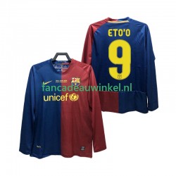 FC Barcelona Wedstrijdshirt met Korting ETO O 9 Champions League 2009 Retro Thuis Heren 2008 Lange Mouw