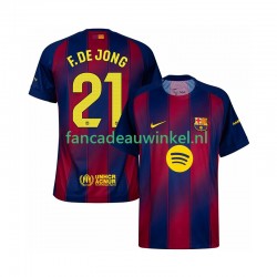 FC Barcelona Wedstrijdshirt met Korting Frenkie de Jong 21 Thuis Heren 2025-26 Korte Mouw