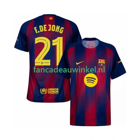 FC Barcelona Wedstrijdshirt met Korting Frenkie de Jong 21 Champions League Thuis Heren 2025-26 Korte Mouw