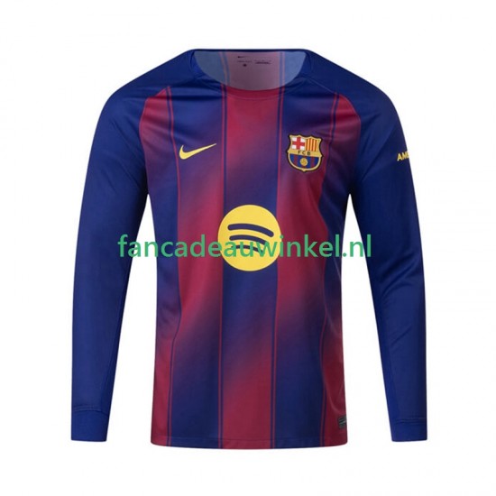 FC Barcelona Wedstrijdshirt met Korting Thuis Heren 2025-26 Lange Mouw