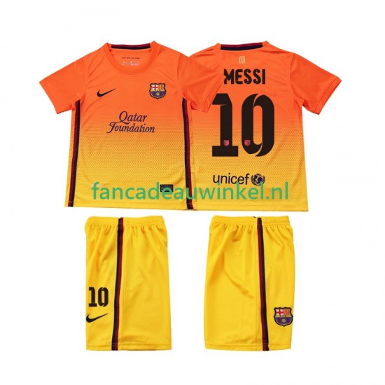 FC Barcelona Wedstrijdshirt met Korting Lionel Messi 10 2012 2013 Retro Uit Kind Korte Mouw