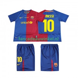 FC Barcelona Wedstrijdshirt met Korting Lionel Messi 10 Champions League 2009 Retro Thuis Kind 2008 Korte Mouw