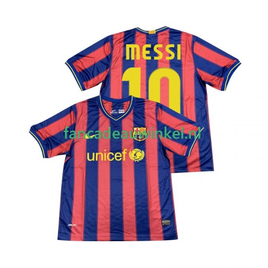 FC Barcelona Wedstrijdshirt met Korting Lionel Messi 10 2009 Retro Thuis Heren 2010 Korte Mouw