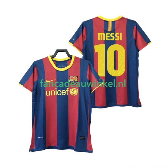 FC Barcelona Wedstrijdshirt met Korting Lionel Messi 10 Retro Thuis Heren 2011 2010 Korte Mouw