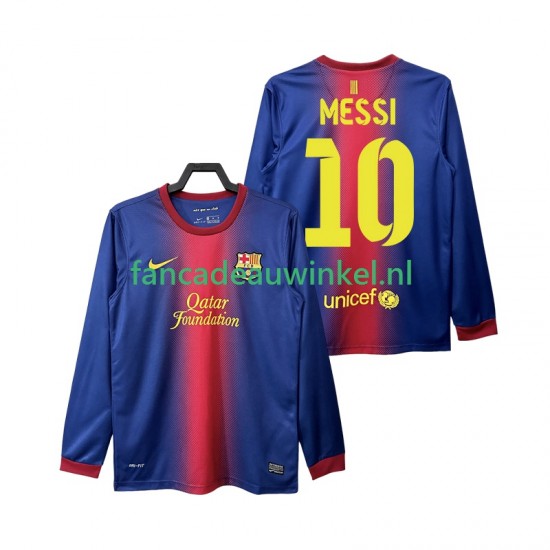 FC Barcelona Wedstrijdshirt met Korting Lionel Messi 10 2012 2013 Retro Thuis Heren Lange Mouw