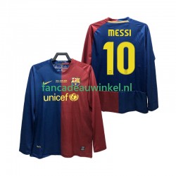 FC Barcelona Wedstrijdshirt met Korting Lionel Messi 10 Champions League 2009 Retro Thuis Heren 2008 Lange Mouw