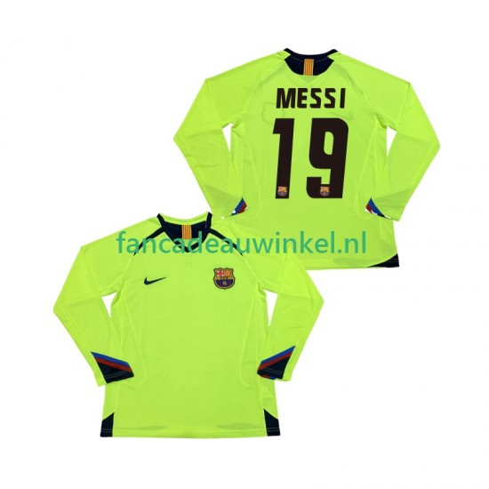 FC Barcelona Wedstrijdshirt met Korting Lionel Messi 19 2005 Retro Uit Heren 2006 Lange Mouw
