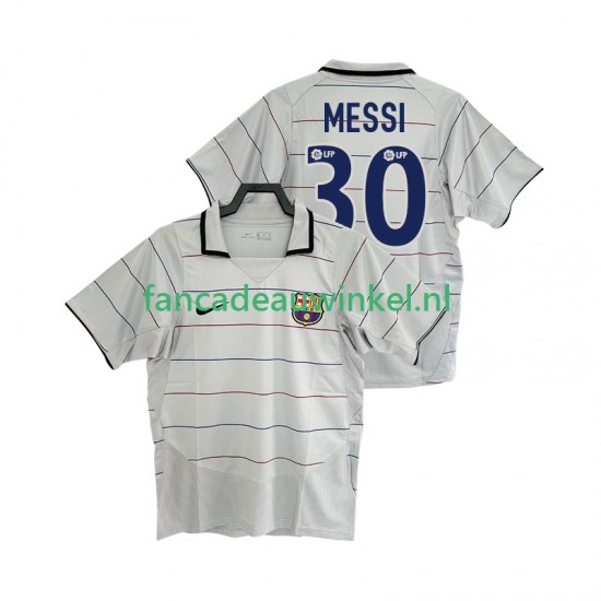 FC Barcelona Wedstrijdshirt met Korting Lionel Messi 30 2003 Retro Uit Heren 2004 Korte Mouw