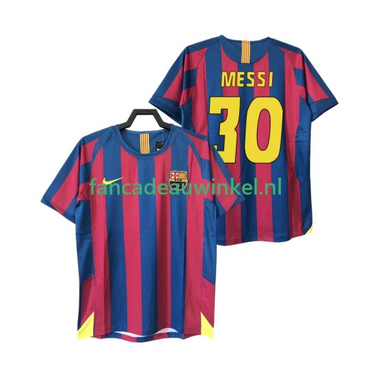 FC Barcelona Wedstrijdshirt met Korting Lionel Messi 30 2005 Retro Thuis Heren 2006 Korte Mouw