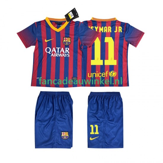 FC Barcelona Wedstrijdshirt met Korting Neymar JR 11 2013 2014 Retro Thuis Kind Korte Mouw